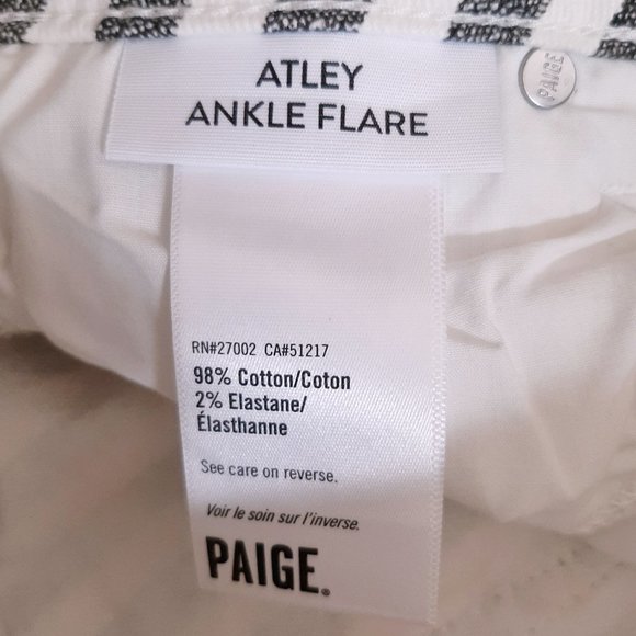 PAIGE NWT Atley Stripe High Rise Ankle Flare Crop SZ 25 - Picture 6 of 10
